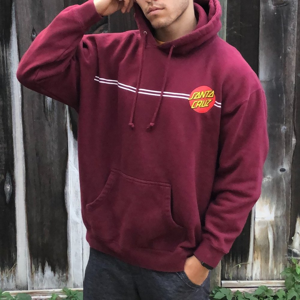 XL Maroon Santa Cruz Dot Hoodie